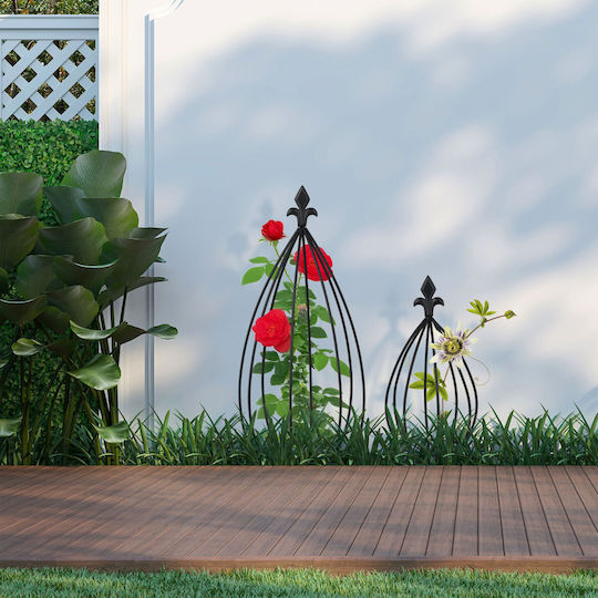 Relaxdays Climbing Plant Supports Set 2 Onion-shaped Black