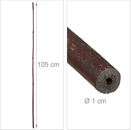 Set 25 Bamboo Sticks Relaxdays 105 × 1 Cm Dark Brown