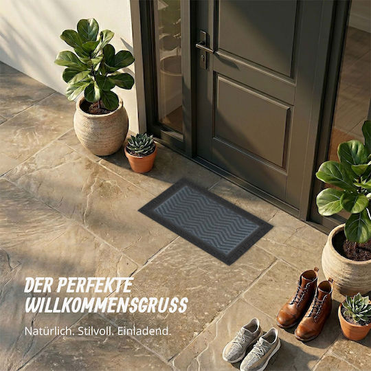 Relaxdays Covoraș de Intrare Negru 60x40 cm Grosime 10 mm