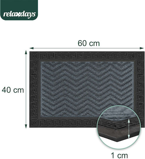 Relaxdays Covoraș de Intrare Negru 60x40 cm Grosime 10 mm