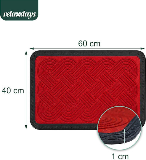 Relaxdays Covoraș de Intrare Roșu x60 cm
