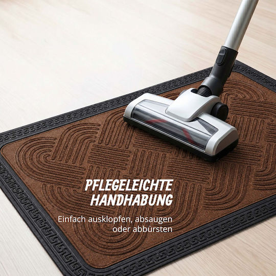 Relaxdays Covoraș de Intrare din Cauciuc Maro 60x40 cm Grosime 10 mm