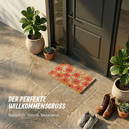 Relaxdays Covoraș de Intrare din Fibră de Cocos cu Bază Antiderapantă Multicolor 60x40 cm