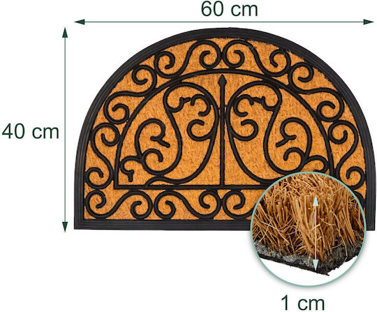 Relaxdays Covoraș de Intrare din Fibră de Cocos Maro x60 cm