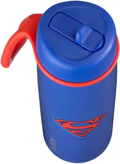 B.Box Superman Stainless Steel Kids Water Bottle Thermos with Pop-Up Spout Multicolour 690ml