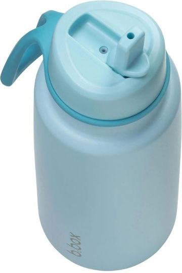 B.Box Stainless Steel Kids’ Batman Thermos Water Bottle with Pop-Up Spout Light Blue 1000ml
