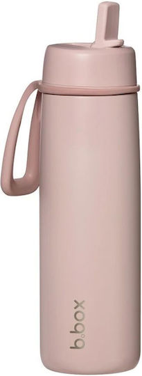 B.Box Stainless Steel Kids Batman Thermos Water Bottle with Pop-Up Spout Pink 690ml