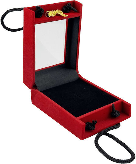 Set 12 Flippy Mărțișor-Boxen in Handtaschenform mit transparentem Sichtdeckel aus rotem Samt 65x85x40 mm