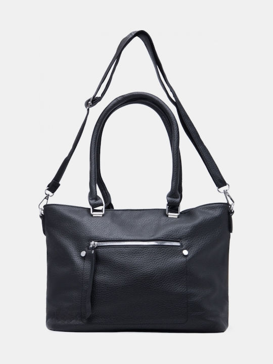 Schwarze Tote-Handtasche aus Stoff für Damen