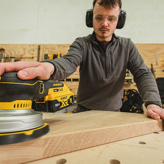 DEWALT DCW230NT Έκκεντρο Τριβείο Χούφτας 150mm Μπαταρίας 18V Solo με Ρύθμιση Ταχύτητας και με Σύστημα Αναρρόφησης