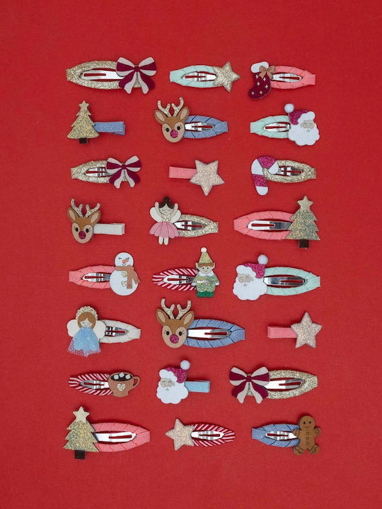 Mimi & Lula Cute Xmas Characters Σετ Παιδικά Κοκαλάκια με Κλιπ 5τμχ