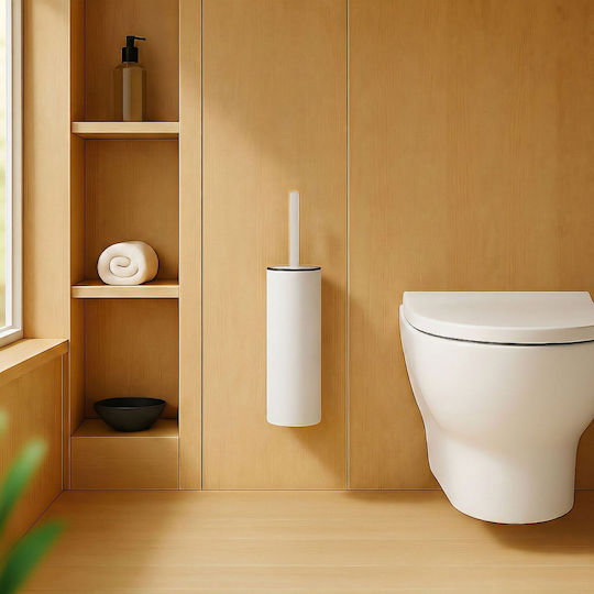 Relaxdays Perie de Toaletă din Inox pentru Baie Albă