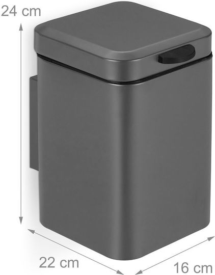Relaxdays Coș de baie din inox 3 l Gri