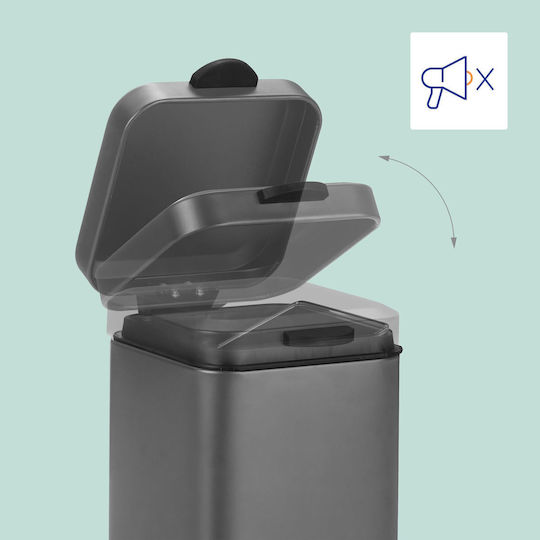 Relaxdays Coș de baie din inox 3 l Gri