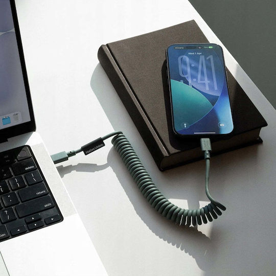 Native Union Pop Spiral Cable USB-C male - USB-C 60W Πράσινο 1.2m
