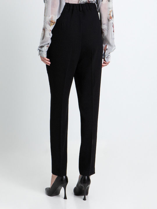 Pantaloni dama din crep negru