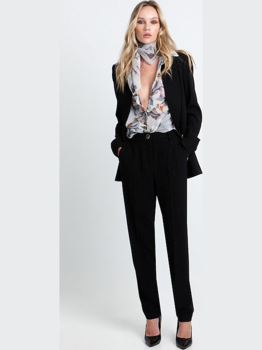 Pantaloni dama din crep negru