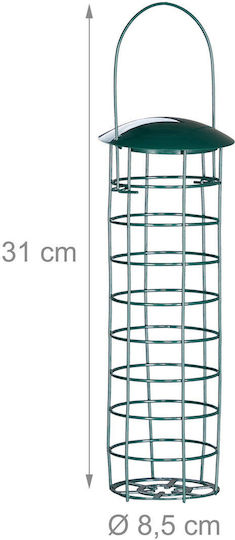 Set 3 Hrănitoare pentru păsări Relaxdays Verde închis 31 × 8.5 cm