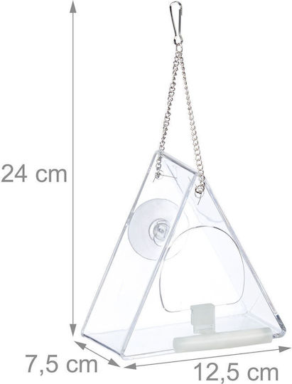 Adăpătoare pentru Păsări Relaxdays Transparentă 24 X 12,5 X 12 Cm cu Suport cu Ventuză