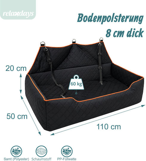Relaxdays Scaun Auto pentru Câini Negru