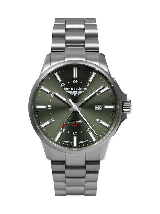 Bauhaus Мъжки Часовник 42 mm Автоматичен със Сребриста Метална Верижка Bauhaus Мъжки Часовник 42 mm Автоматичен със Сребриста Метална Верижка