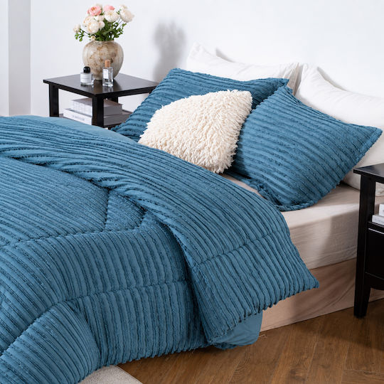 Saray Home Queen Size Microfiber Filled Duvet Set 240x220 cm Ruffles 100 200 GSM
