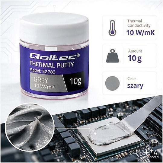 Qoltec High Thermal Conductivity Thermal Paste 10 W/m-k 10 G Gray