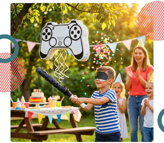 Relaxdays Pinata Set A Party Black White Grey Stick Mask