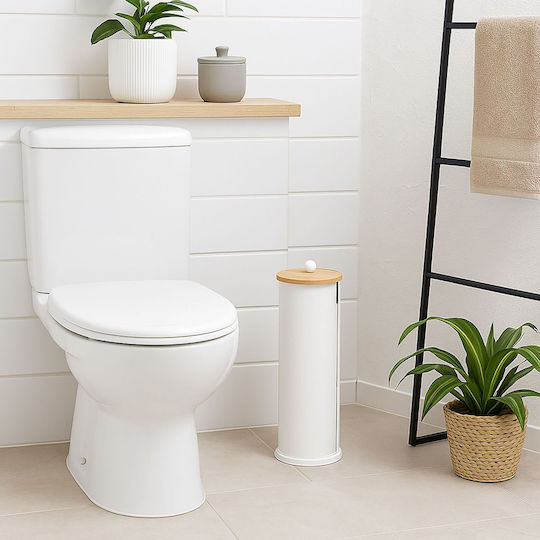 Relaxdays Metallischer Toilettenpapierhalter Weiß 4052025856779