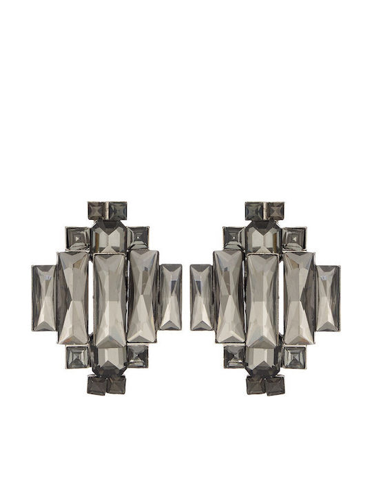Vintage Smoky Glamour Crystal Earrings