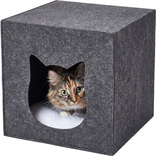 Relaxdays Cat Bed Foldable Anthracite 40 × 40 × 35 Cm Soft Cushion