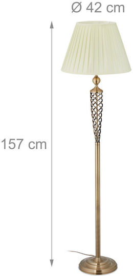 Relaxdays Floor Lamp Vintage Cream Copper 150 X 40 Cm