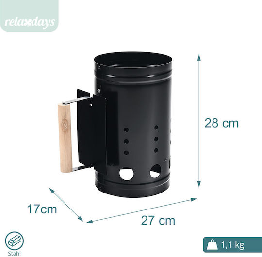 Relaxdays Barbecue Chimney Starter Light Brown Black