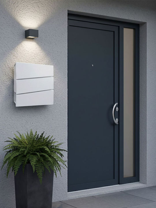 Relaxdays Cutie Poștală de Exterior din Metal Albă 37.5x10.5x35.5cm