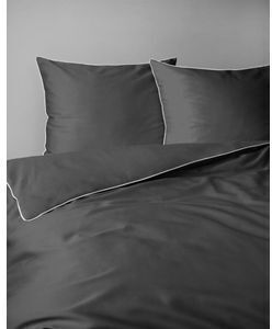 Detexpol Σετ Παπλωματοθήκη Βαμβακερή 180x200cm Ημίδιπλη με Μαξιλαροθήκη Dark Grey