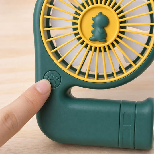 Mini Ventilator Portabil Flippy Compact, Model Portabil Alimentat Prin USB 5V, Flux de Aer Răcoritor, Ușor și Confortabil de Folosit în Zilele Călduroase, Verde Închis