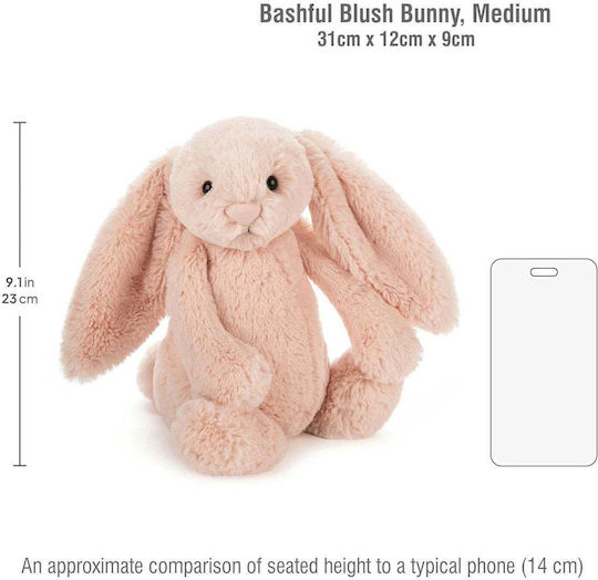 Jellycat Iepuraș de Plus Bashful Blush 31 cm