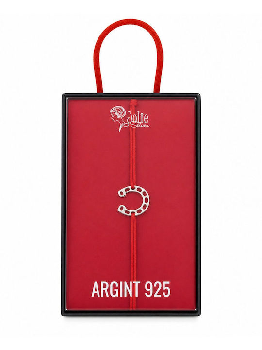 Brățară din Argint 925 pentru Femei, Model Potcoavă Jolie, Mărțișor de 1 Martie, Brățară cu Pandantiv din Argint și Șnur Roșu Brățară din Argint 925 pentru Femei, Model Potcoavă Jolie, Mărțișor de 1 Martie, Brățară cu Pandantiv din Argint și Șnur Roșu