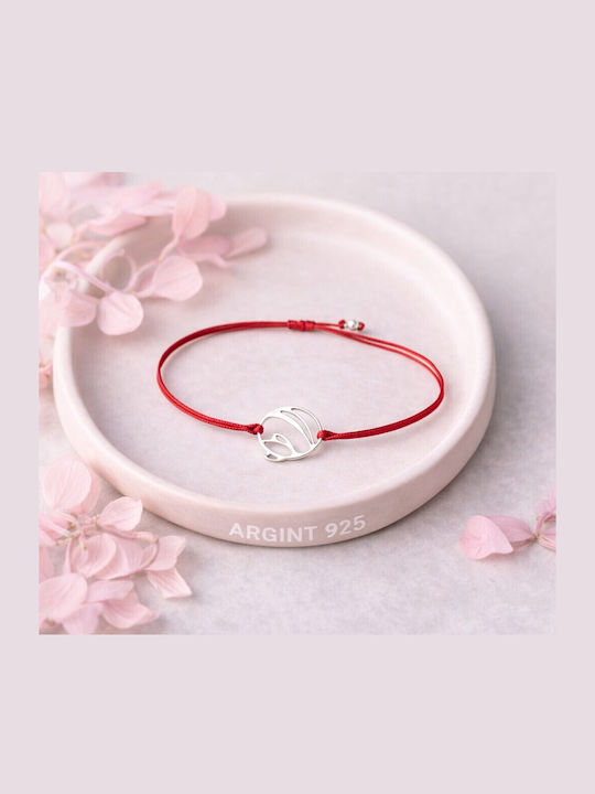 Brățară Mărțișor Jolie, Model Rotund Stilizat cu Floare, Reglabilă, Argint 925, Șnur Textil, 7,5 x 4,5 Cm, Culoare Argintie Brățară Mărțișor Jolie, Model Rotund Stilizat cu Floare, Reglabilă, Argint 925, Șnur Textil, 7,5 x 4,5 Cm, Culoare Argintie