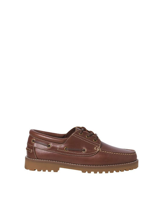 Jfwbrooklyn Leather Men's Boat Shoes in Tabac Brown