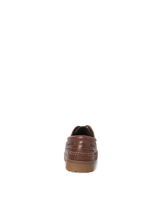 Jfwbrooklyn Leather Men's Boat Shoes in Tabac Brown