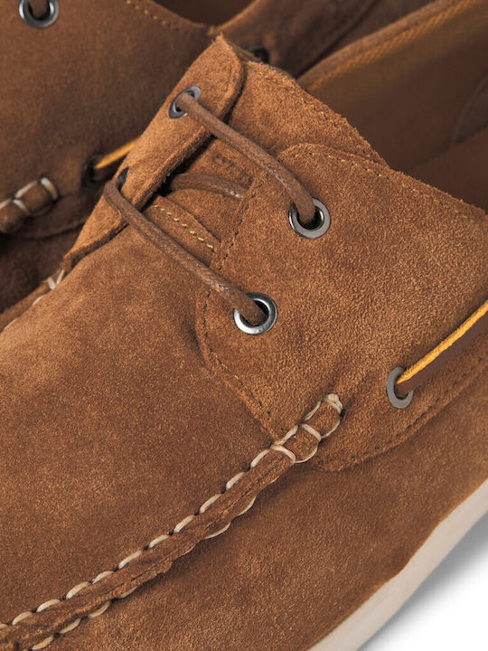 Jfwgolders Suede Men's Boat Shoes in Tabac Brown