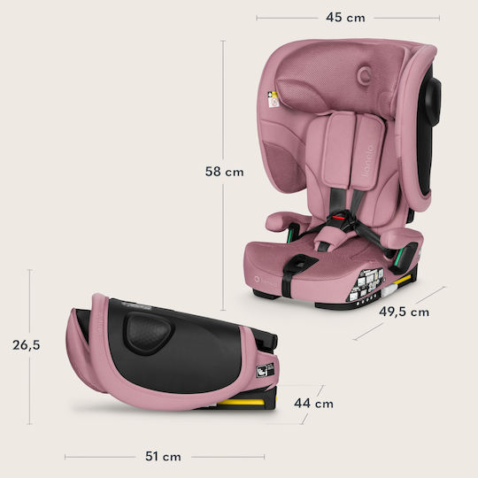 Lionelo Nelly i-Size Car Seat with Isofix Pink Mauve 9-36 kg