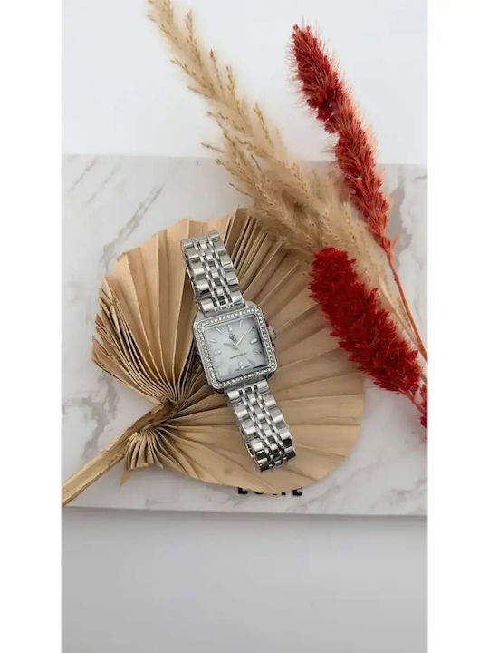 GG Luxe Ceas de Damă 29mm cu Baterie și Brățară din Oțel Argintiu GG Luxe Ceas de Damă 29mm cu Baterie și Brățară din Oțel Argintiu
