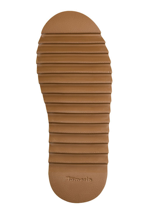 Beige Leder Damen Stiefeletten