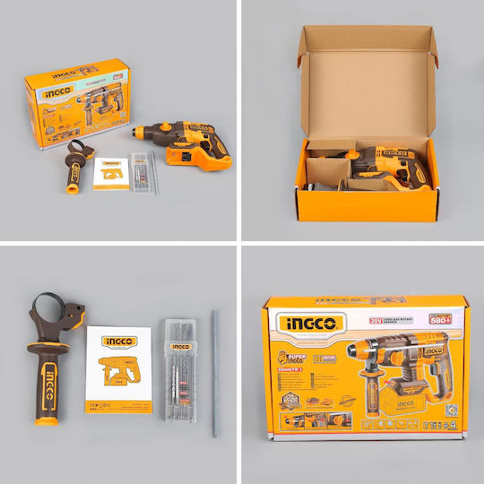 Ingco CRHLI22208 Ciocan Rotopercutor cu Acumulator Brushless 20V Solo cu Prindere SDS Plus