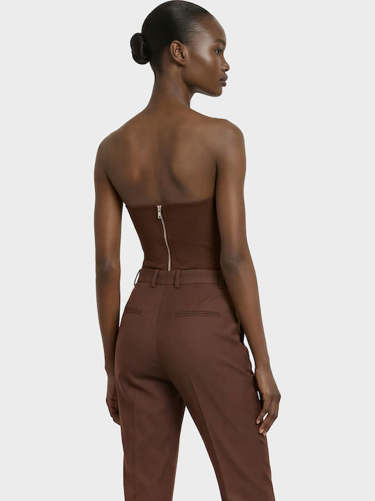 Women's Strapless Top Dark Brown