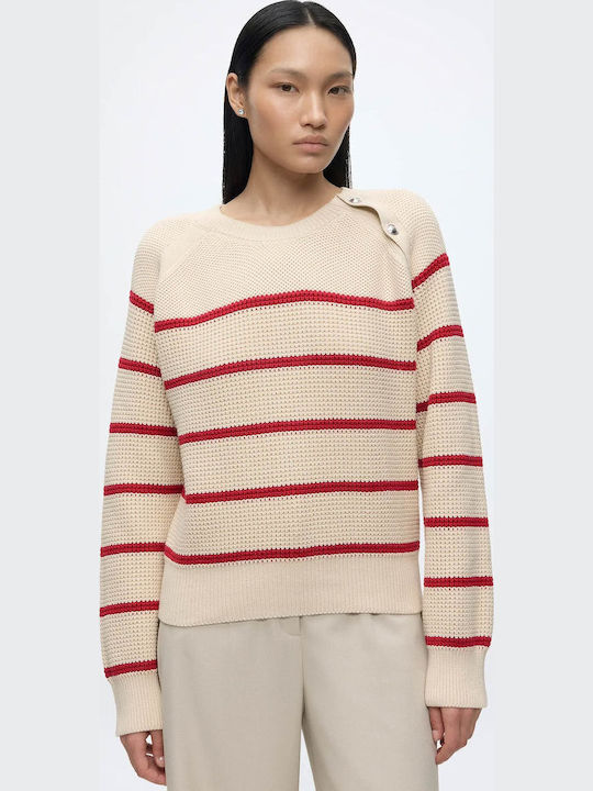 Γυναικείο Πουλόβερ Ριγέ Beige