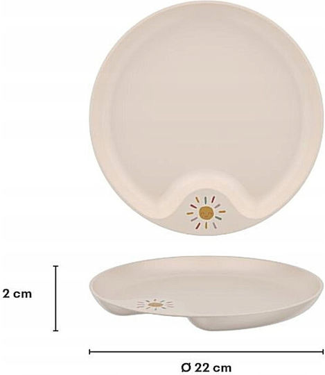 Mepal Farfurie pentru mâncare pentru copii din plastic bej