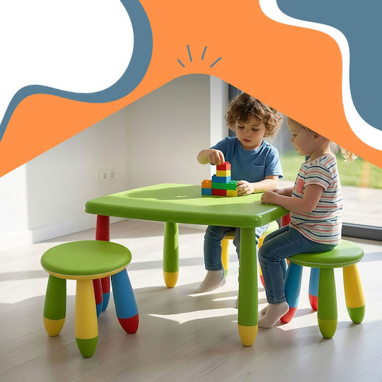 Set de Masă pentru Copii cu Scaune din Plastic Multicolor Relaxdays